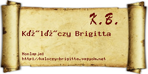 Kálóczy Brigitta névjegykártya