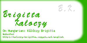 brigitta kaloczy business card