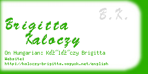 brigitta kaloczy business card